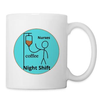 Night Shift Nurse Coffee Addict Humor - Coffee/Tea Mug - white - Right
