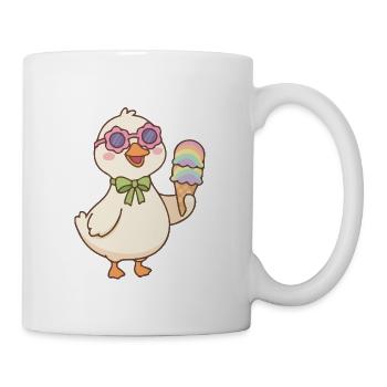 Pastel Ice Cream Duck Bow - Coffee/Tea Mug - white - Right
