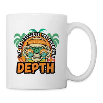 Depth Wave Seeker Skull - Coffee/Tea Mug - white - Right