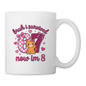 8th Birthday Kitty Survived 6 - Coffee/Tea Mug - white - Right