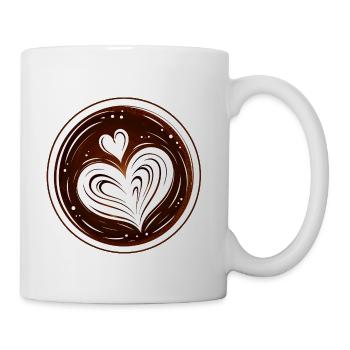 Latte Art Heart Coffee Design - Coffee/Tea Mug - white - Right