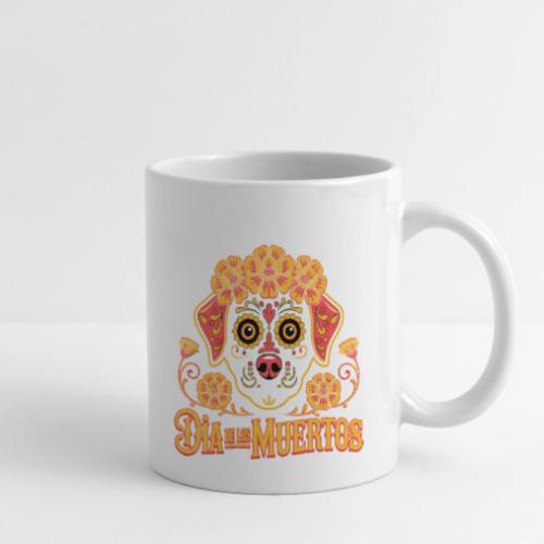Dia De Los Muertos Dog Skull Flowers - Coffee/Tea Mug