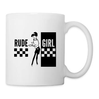 Rude Girl Ska Mod Two Tone Checkerboard Music Fan - Coffee/Tea Mug - white - Right