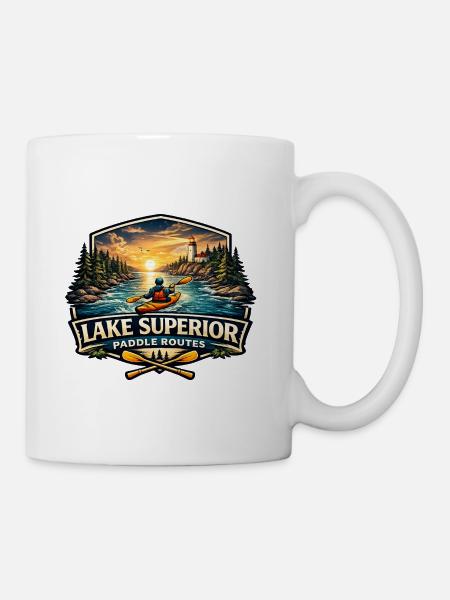 Lake Superior Paddle Routes - Coffee/Tea Mug - white