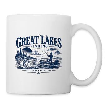 Great Lakes Fishing Vintage Logo - Coffee/Tea Mug - white - Right
