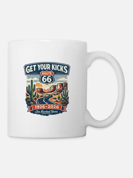 Route 66 Centennial Desert Road - Coffee/Tea Mug - white