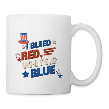 Bleed Red White Blue Patriotic - Coffee/Tea Mug - white - Right