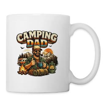Camping Dad at Sunset Campfire - Coffee/Tea Mug - white - Right