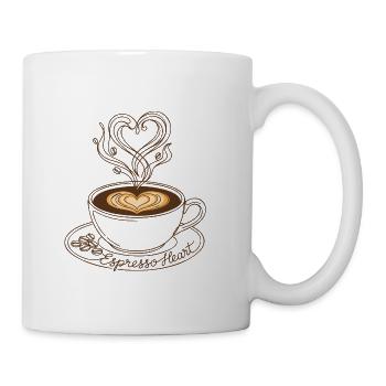 Espresso Heart Latte Art - Coffee/Tea Mug - white - Right