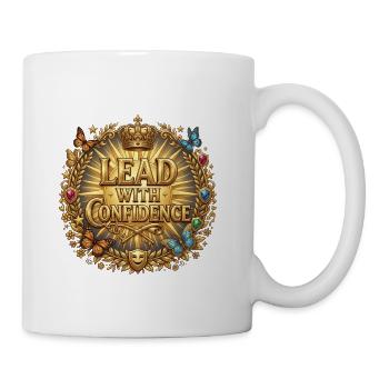 Lead with Confidence Golden Emblem - Coffee/Tea Mug - white - Right