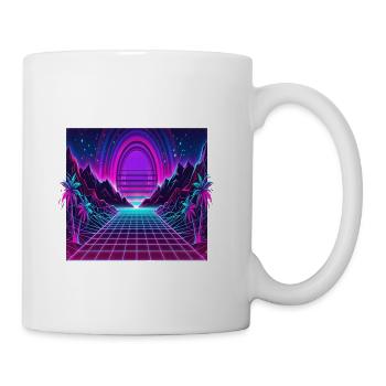 Neon Mirage Retro Sunset - Coffee/Tea Mug - white - Right