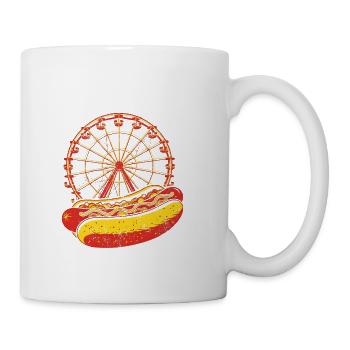Neon Carnival Hotdog & Ferris Wheel - Coffee/Tea Mug - white - Right