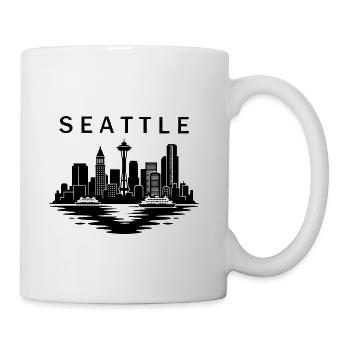 Seattle Washington Skyline Silhouette - Coffee/Tea Mug - white - Right