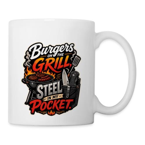 Burgers On The Grill Steel In My Pocket Knife BBQ - Coffee/Tea Mug
