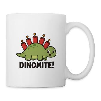 Dinomite Funny Dinosaur Fireworks - Coffee/Tea Mug - white - Right