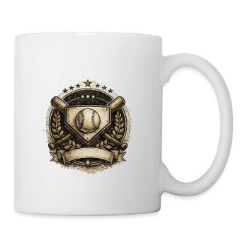 Vintage Baseball Crest Graphic Design Classic - Coffee/Tea Mug - white - Right