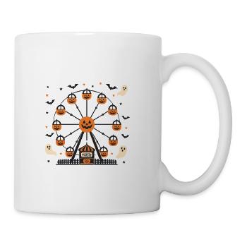 Pumpkin Ferris Wheel Halloween Parade - Coffee/Tea Mug - white - Right