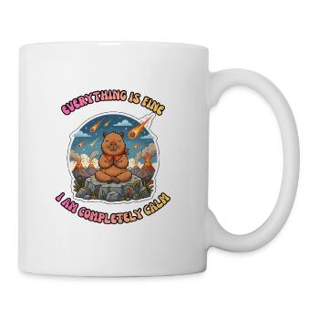 Everything Is Fine Zen Capybara Meme Mascot - Coffee/Tea Mug - white - Right
