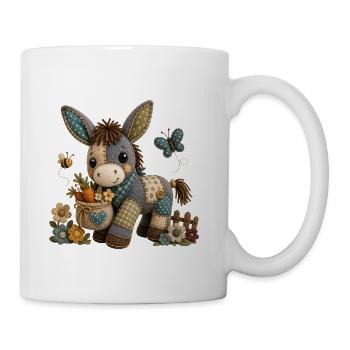 Patchwork Donkey Garden Charm - Coffee/Tea Mug - white - Right