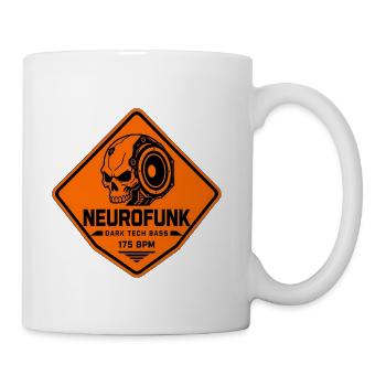 Neurofunk Skull Bass Logo - Coffee/Tea Mug - white - Right