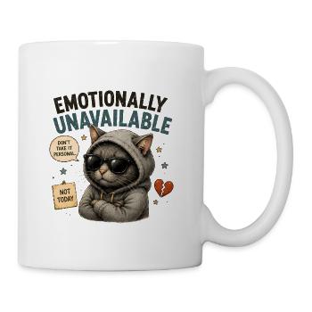 Emotionally Unavailable Cat Hoodie - Coffee/Tea Mug - white - Right