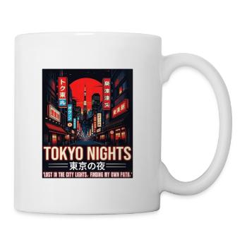 Tokyo Nights Aesthetic Japanese Cyberpunk Hoodie - Coffee/Tea Mug - white - Right