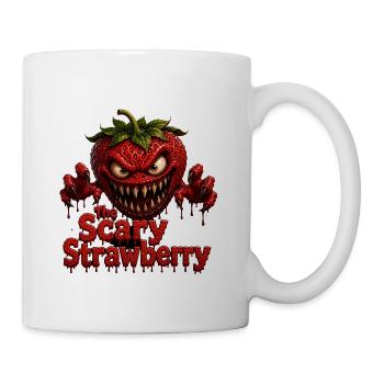 The Scary Strawberry - Horror Monster Fruit Shirt  - Coffee/Tea Mug - white - Right