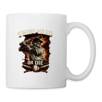 Swing Hard or Die Skull Baseball - Coffee/Tea Mug - white - Right