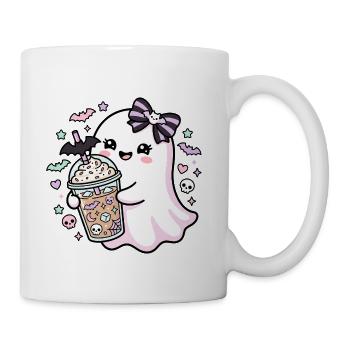 Kawaii Ghost Latte Halloween - Coffee/Tea Mug - white - Right