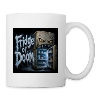 Fridge of Doom - Funny Scary Monster Refrigerator  - Coffee/Tea Mug - white - Right