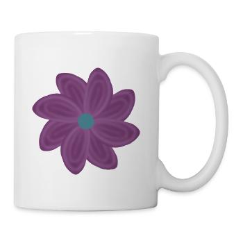 Purple Bloom Teal Center Flower - Coffee/Tea Mug - white - Right