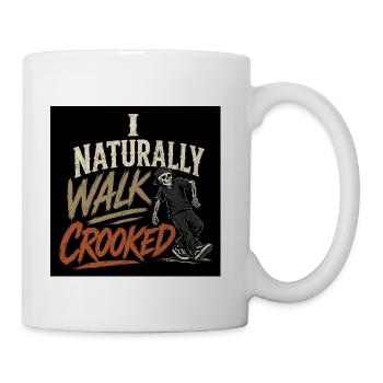 I NATURALLY WALK CROOKED  - Coffee/Tea Mug - white - Right