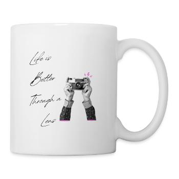 Through A Lens Photography Aesthetic Camera Quote - Coffee/Tea Mug - white - Right