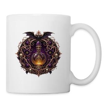 Gothic Alchemy Bottle with Skulls - Coffee/Tea Mug - white - Right