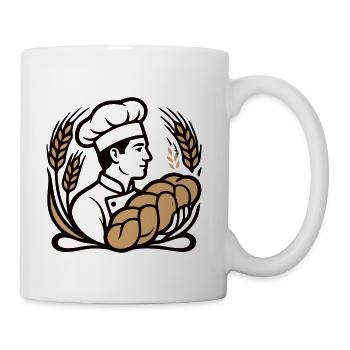 Baker Braided Loaf Logo - Coffee/Tea Mug - white - Right