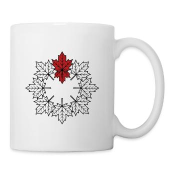 Red Leaf Crown Maple Circle - Coffee/Tea Mug - white - Right