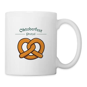 Oktoberfest German Pretzel Typography Art - Coffee/Tea Mug - white - Right