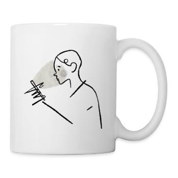 Noir Reader Under Spotlight - Coffee/Tea Mug - white - Right