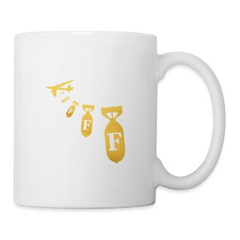 Gold Jet Bombs F Monogram - Coffee/Tea Mug - white - Right