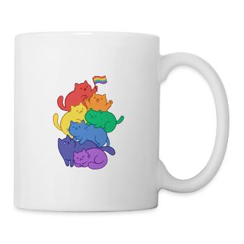 Rainbow Pride Cat - Coffee/Tea Mug - white - Right