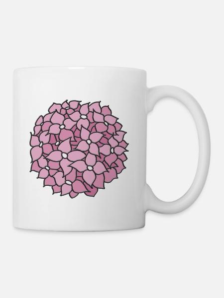 Pale Pink Hydrangea (Small) - Coffee/Tea Mug - white