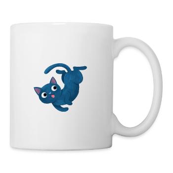 Funny Blue Cat - Coffee/Tea Mug - white - Right