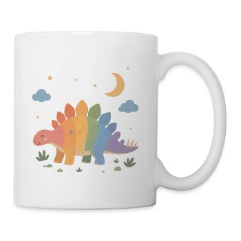 Colorful Stegosaurus for little dino fans - Coffee/Tea Mug - white - Right