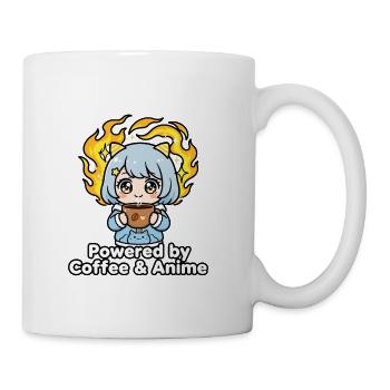 Anime Coffee Flame Mascot Tee - Coffee/Tea Mug - white - Right