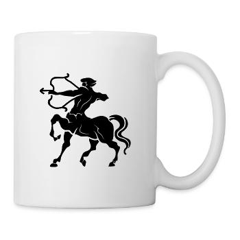 Sagittarius Centaur Archer – Zodiac Sign Symbol - Coffee/Tea Mug - white - Right
