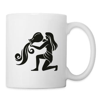 Aquarius Water Bearer – Zodiac Sign Symbol - Coffee/Tea Mug - white - Right