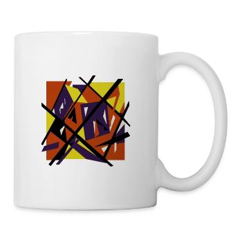 Abstract Cubist Halloween Geometric Dynamic Art - Coffee/Tea Mug - white - Right