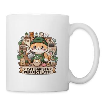 Cat Barista Purrfect Latte - Coffee/Tea Mug - white - Right