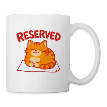 Reserved Cute Orange Cat Sitting On Paper - Coffee/Tea Mug - white - Right
