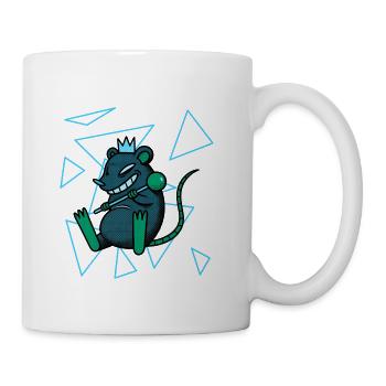 Neon Crown Rat Geometric Burst - Coffee/Tea Mug - white - Right